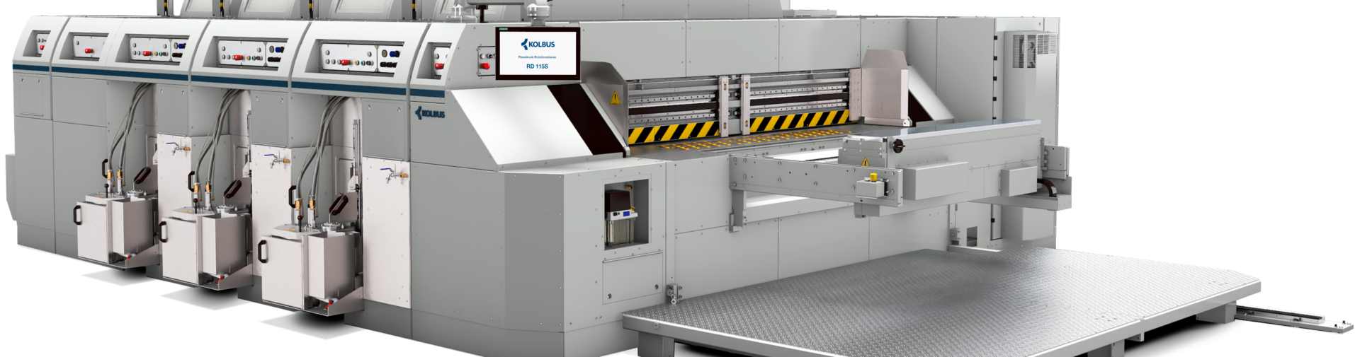 Official Kolbus render of the RD 115S full-servo flexo rotary die-cutter