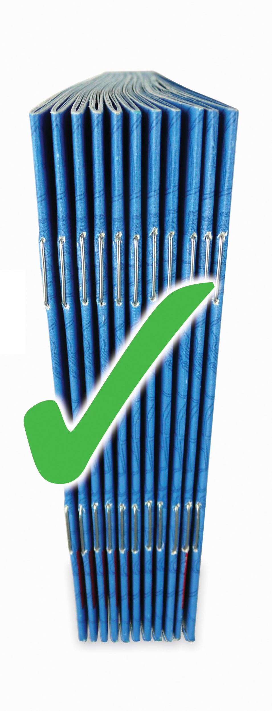 The same stitched booklets with clean, crack-free creased spines