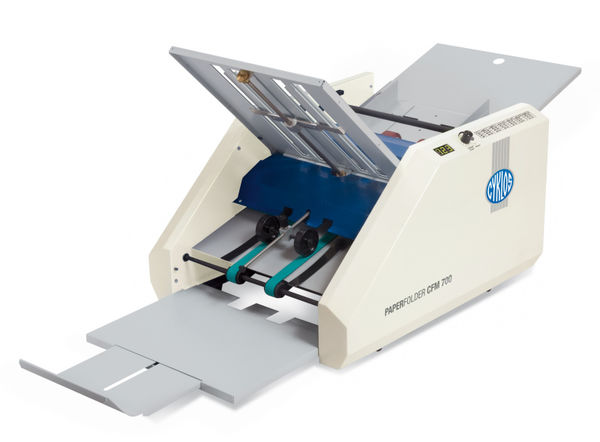 Cyklos CFM 700 paper folder with perforating and creasing wheels — official product photo