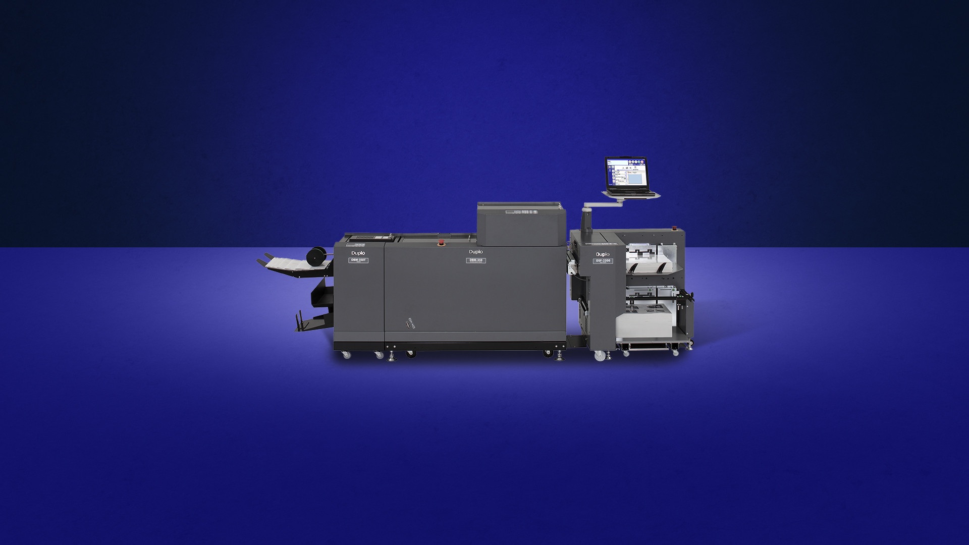 Duplo 350 Digital Booklet System (DBM-350 with DSF-2200 feeder) — official product photo