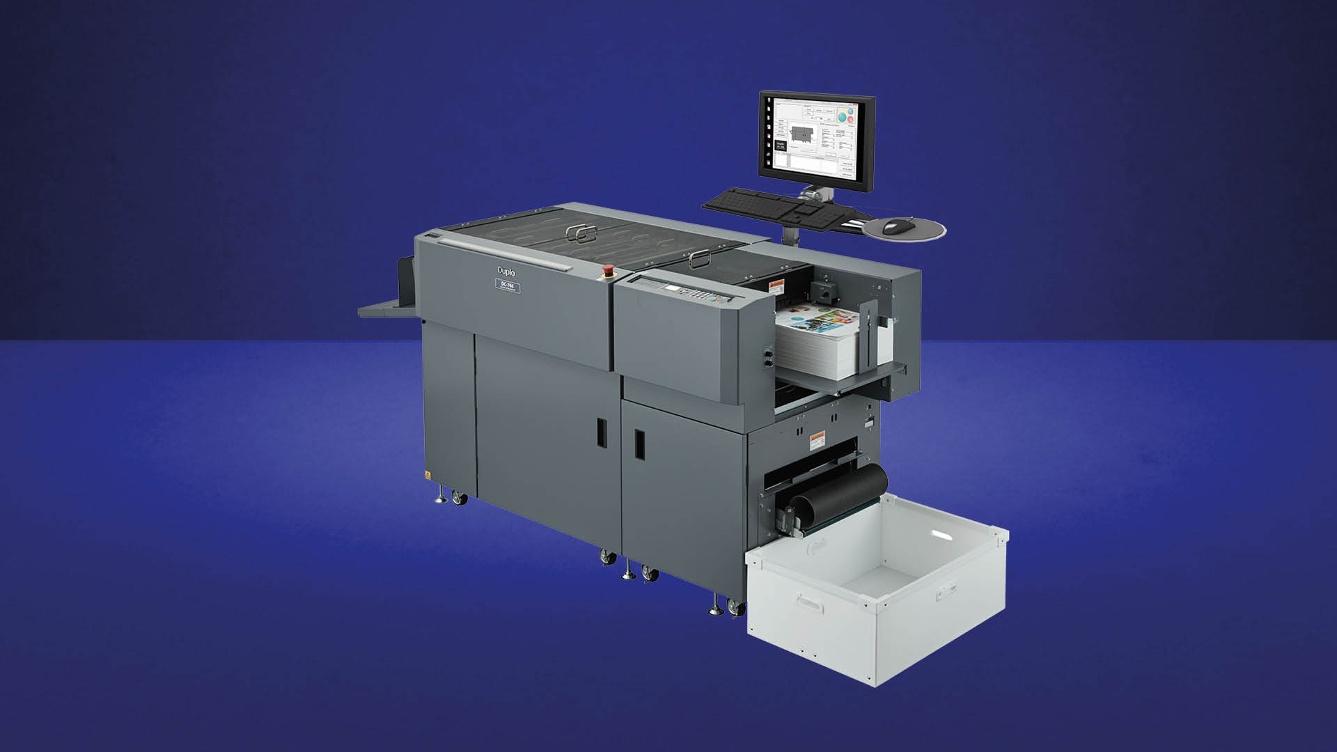 Duplo DC-746 slitter/cutter/creaser flagship — official product photo