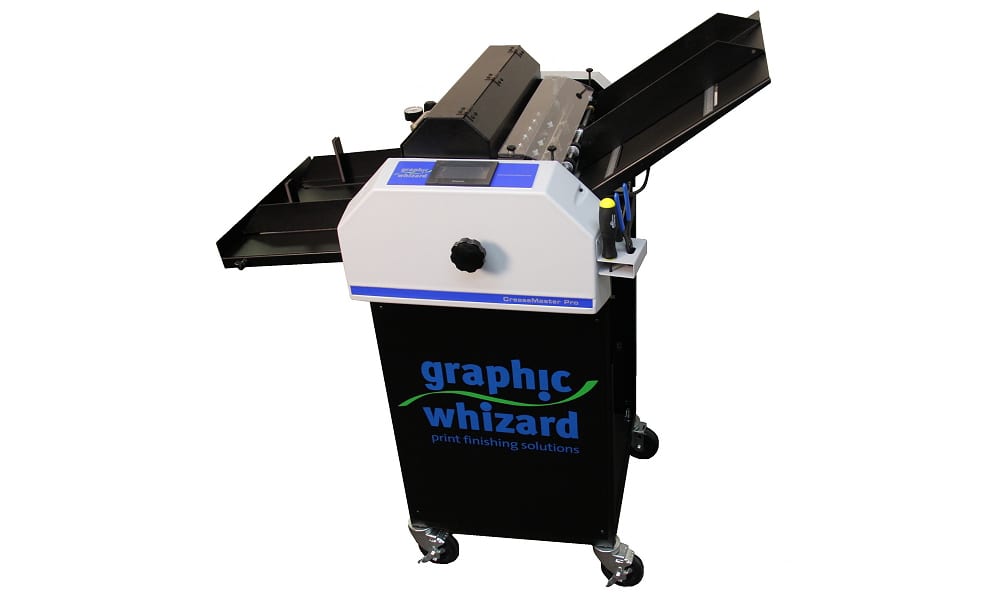 Graphic Whizard CreaseMaster Pro impact creaser with rotary perf/score — dealer photo (legacy model)