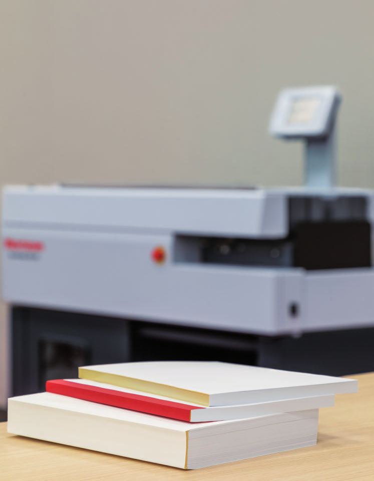Horizon BQ-160 single-clamp perfect binder — official brochure photo