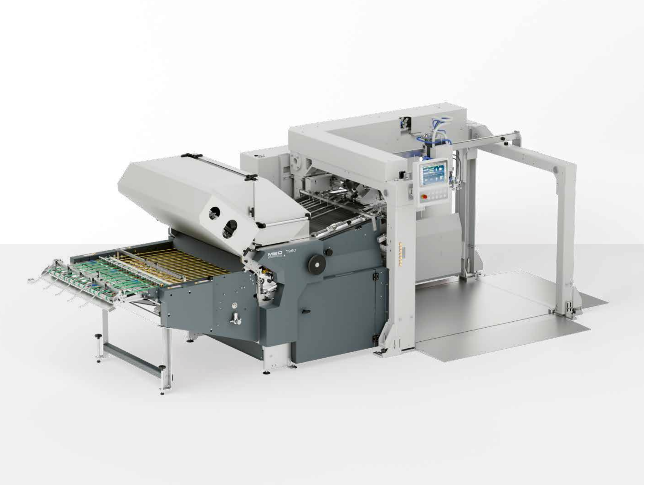 MBO T960 wide-format buckle folder, official studio render