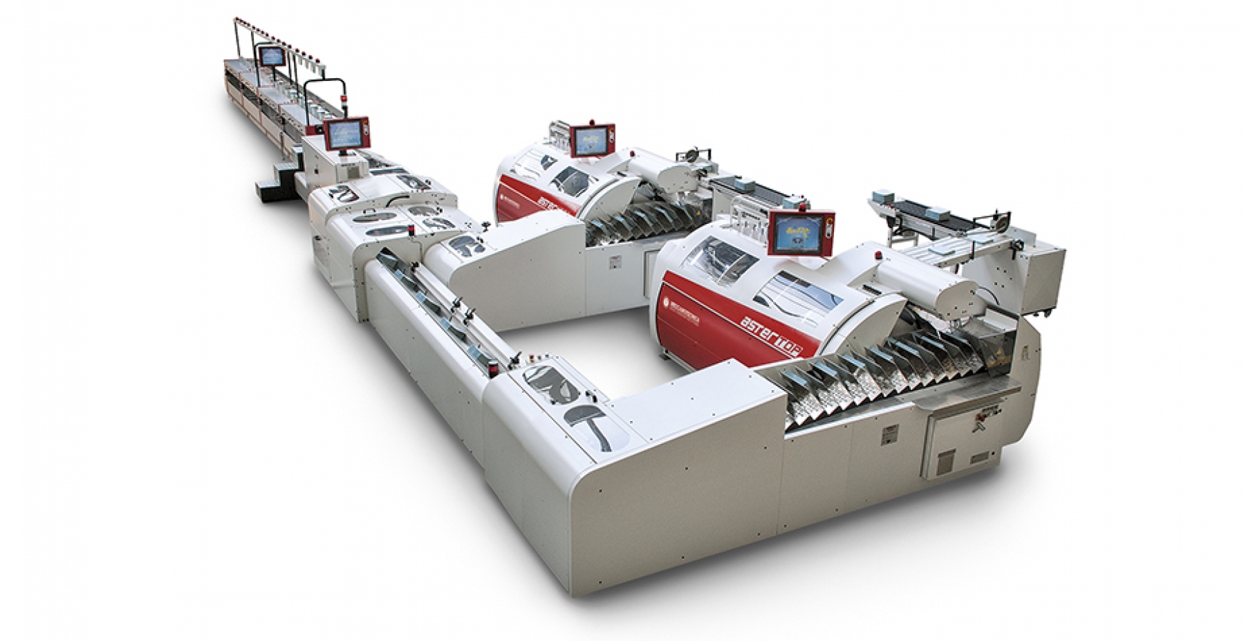 Meccanotecnica Multiplex SA gathering and sewing line — official product photo