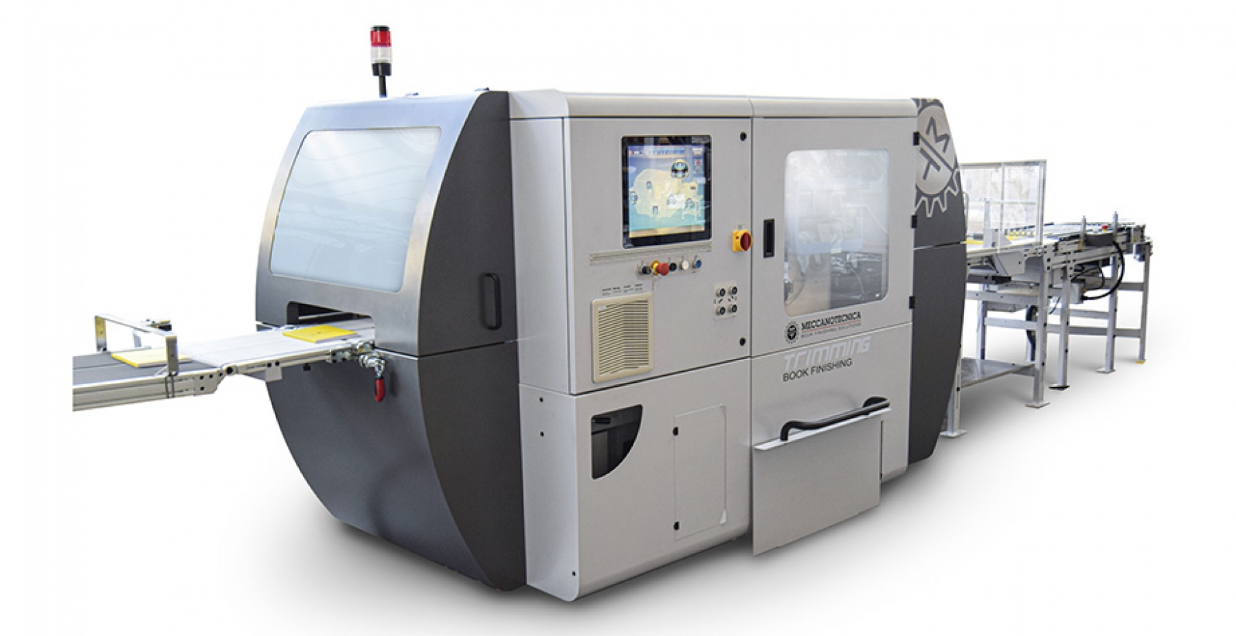 Meccanotecnica Trimming three-knife trimmer for book finishing — official product photo