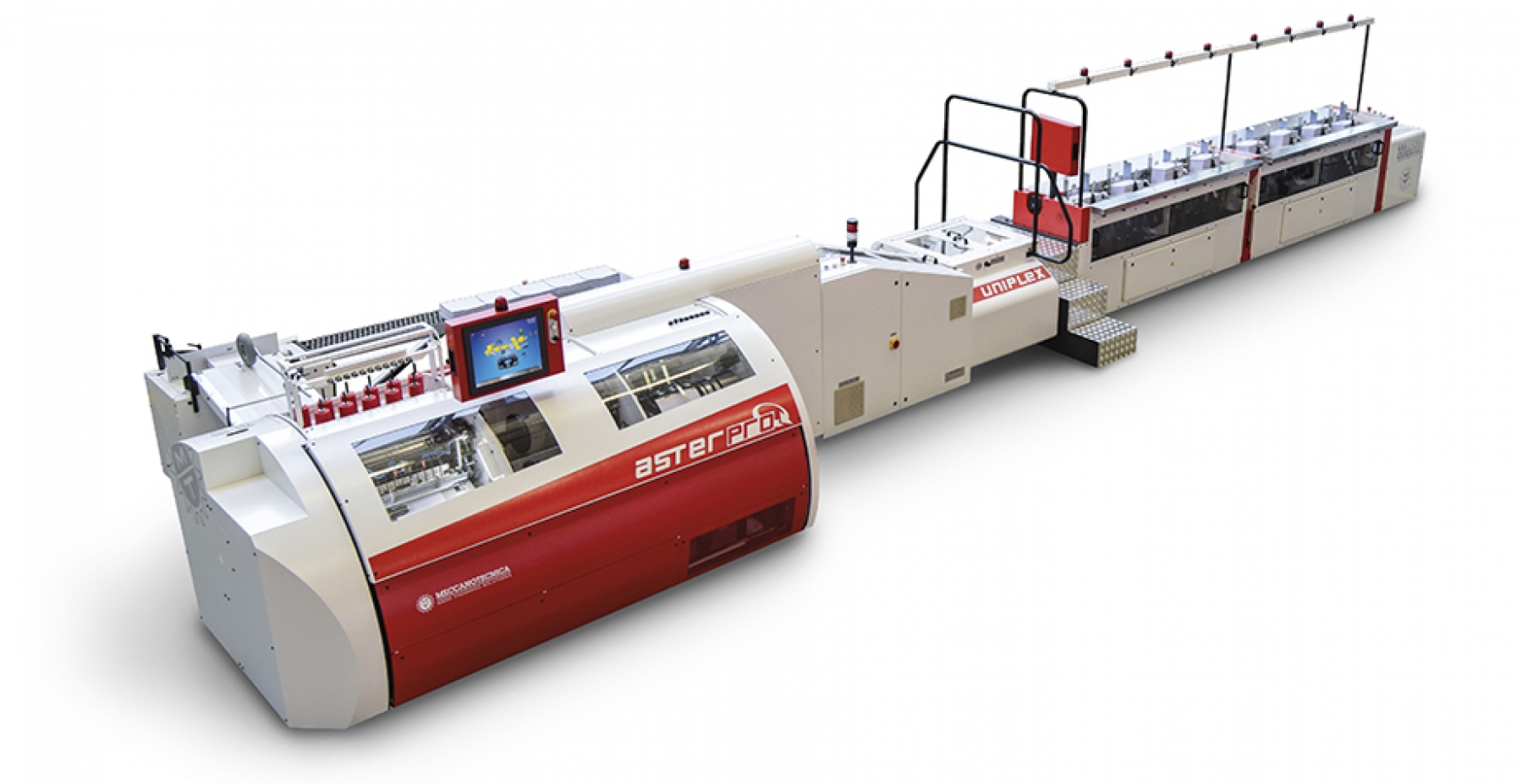 Meccanotecnica Uniplex gathering and sewing line — official product photo
