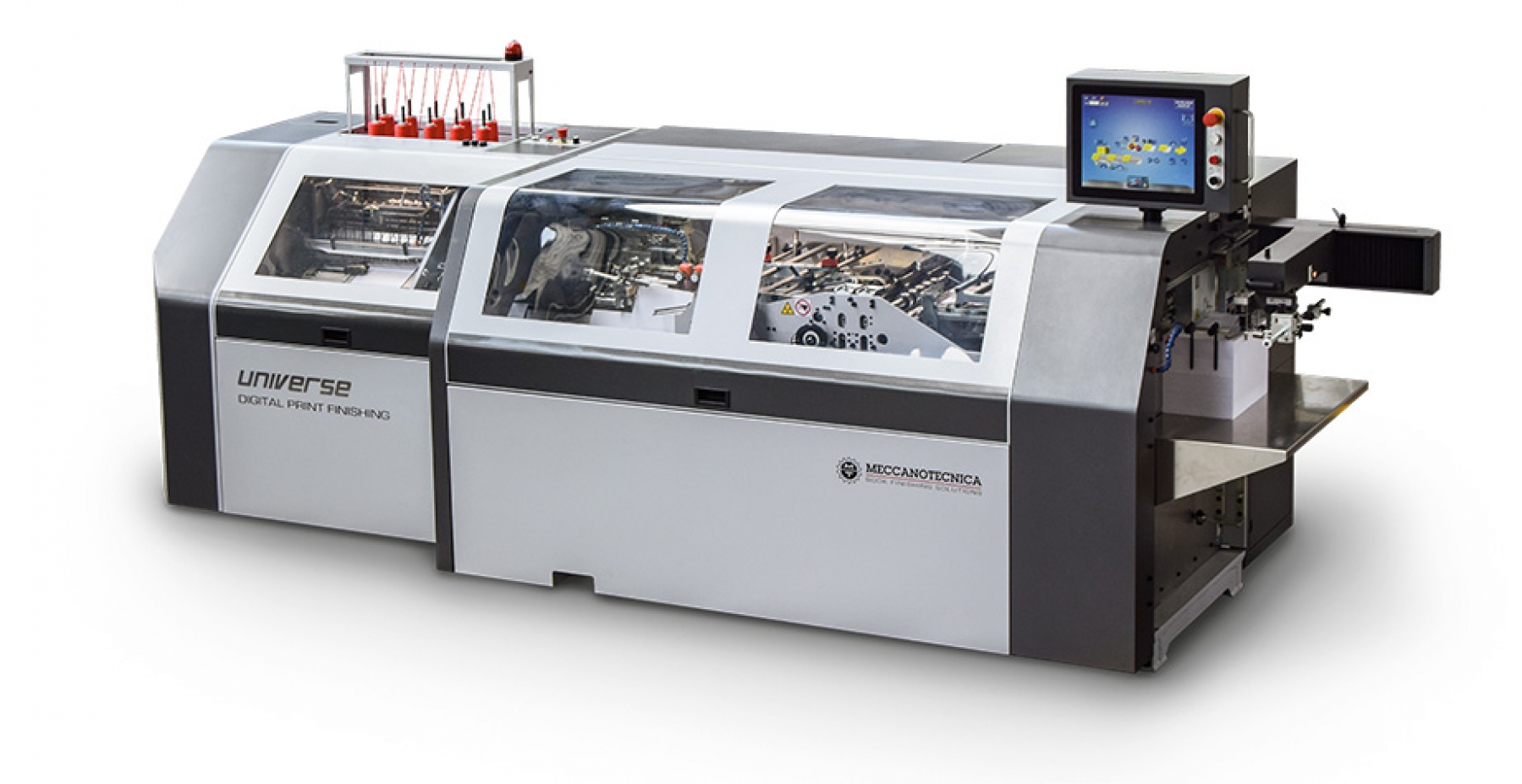 Meccanotecnica Universe sheet-fed folding and sewing line — official product photo