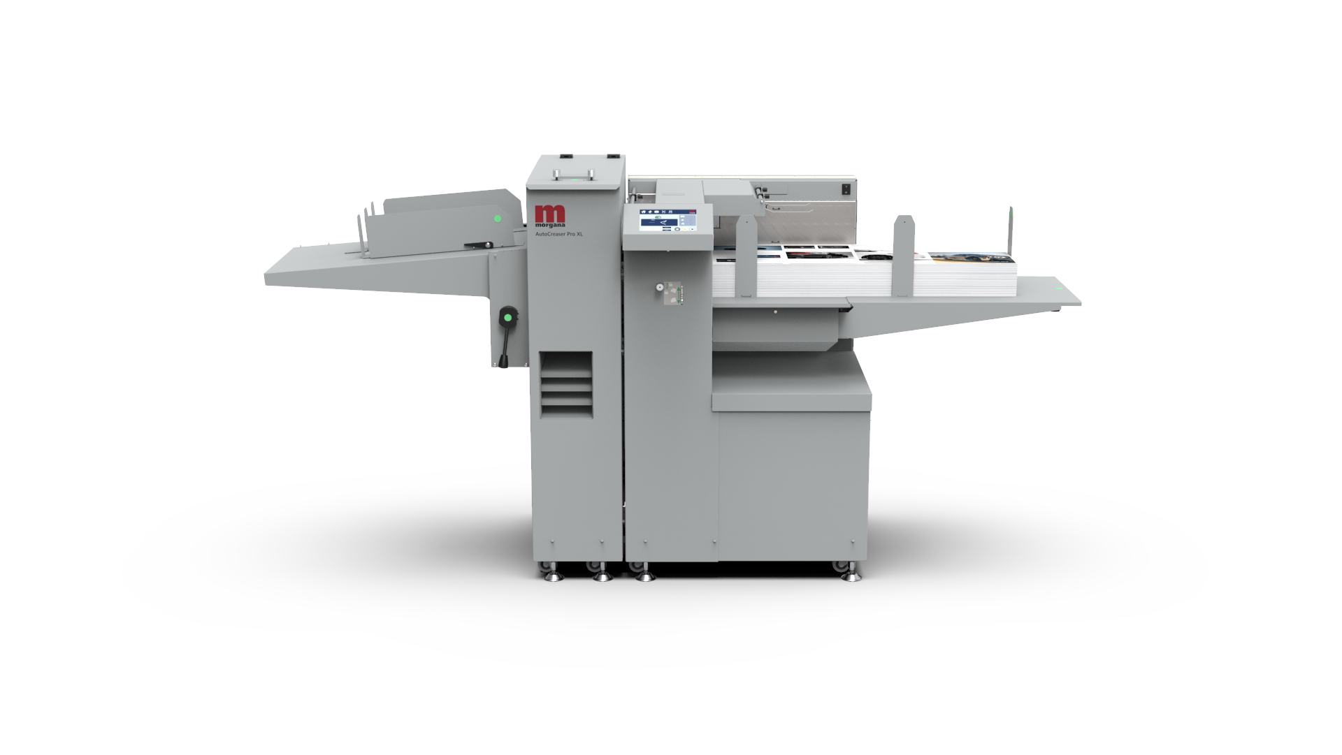 Morgana AutoCreaser Pro XL creaser with inline rotary perforation — official product render