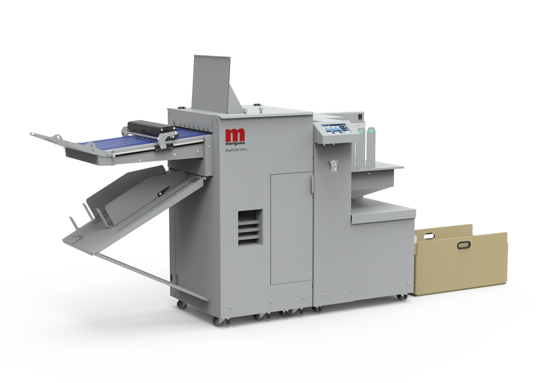 Morgana DigiFold Ultra DynaCrease creaser-folder with slit/cut/crease/perf in one pass — official product render