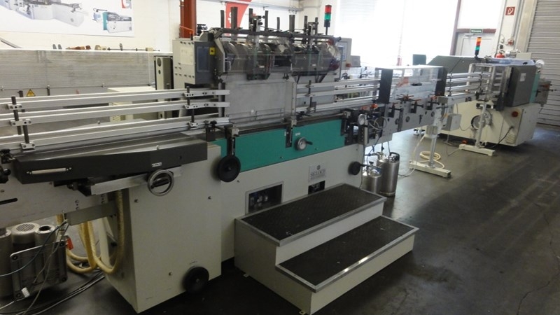 Sigloch SB 3000/2 book-back gluing and backlining line — dealer photo