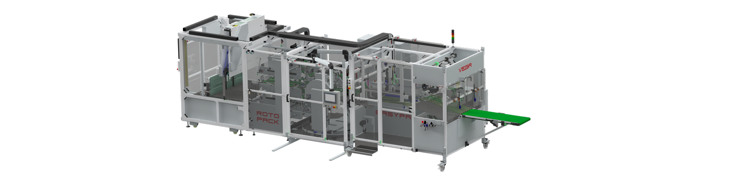 Vega Rotopack end-of-line collector with Easypack — official product render