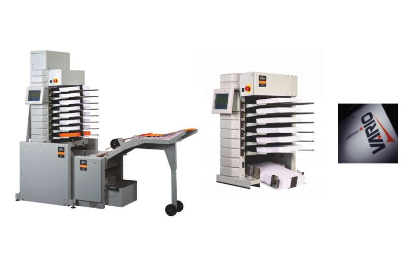 Watkiss Vario modular vertical collator, two configurations — official product render