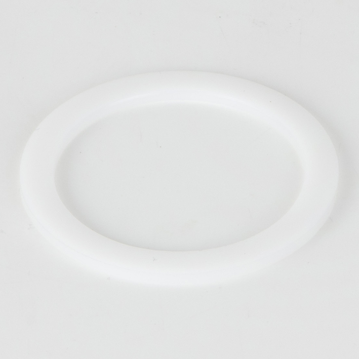 White plastic spacer ring, studio shot