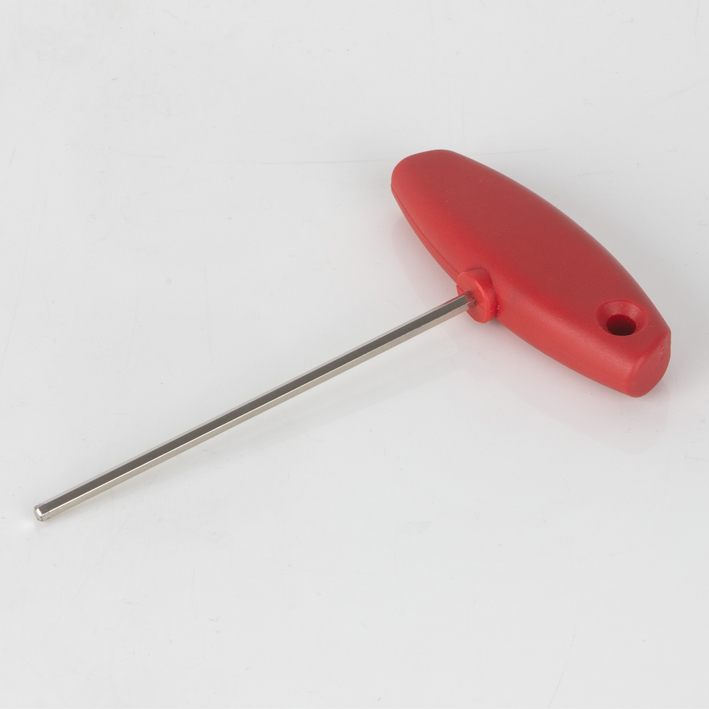 Red T-bar hex tool angled on white background