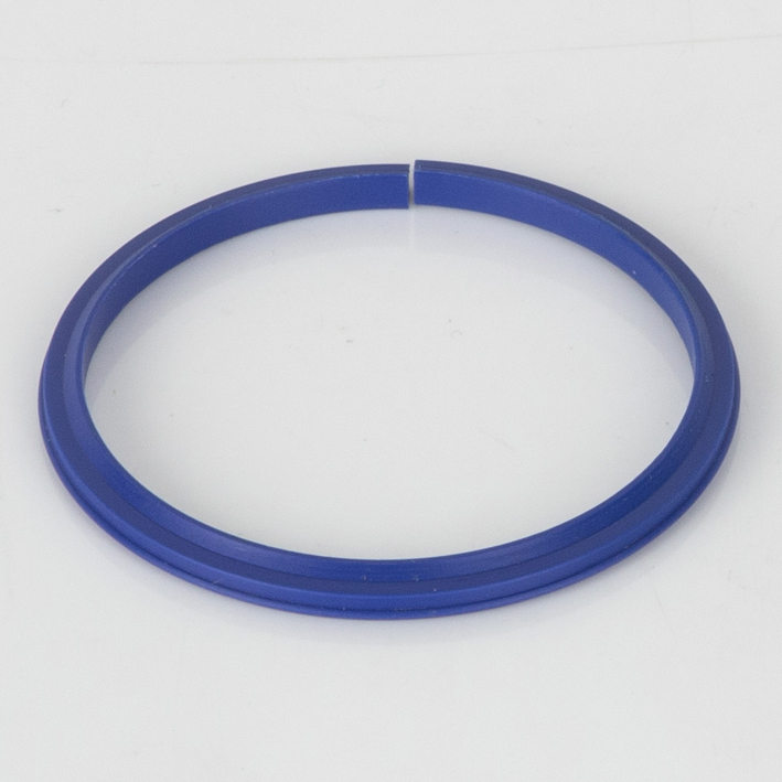 Blue flat split plastic creasing rib on white background
