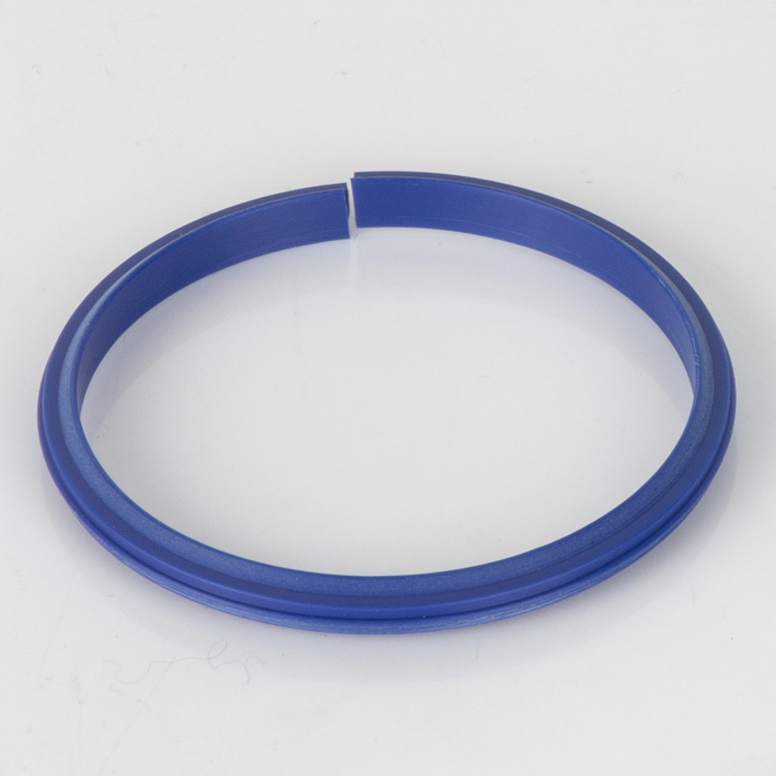 Blue plastic creasing rib ring with near-closed join