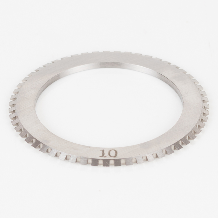 Full 10 TPI micro-perforating blade ring, steel, engraved 10