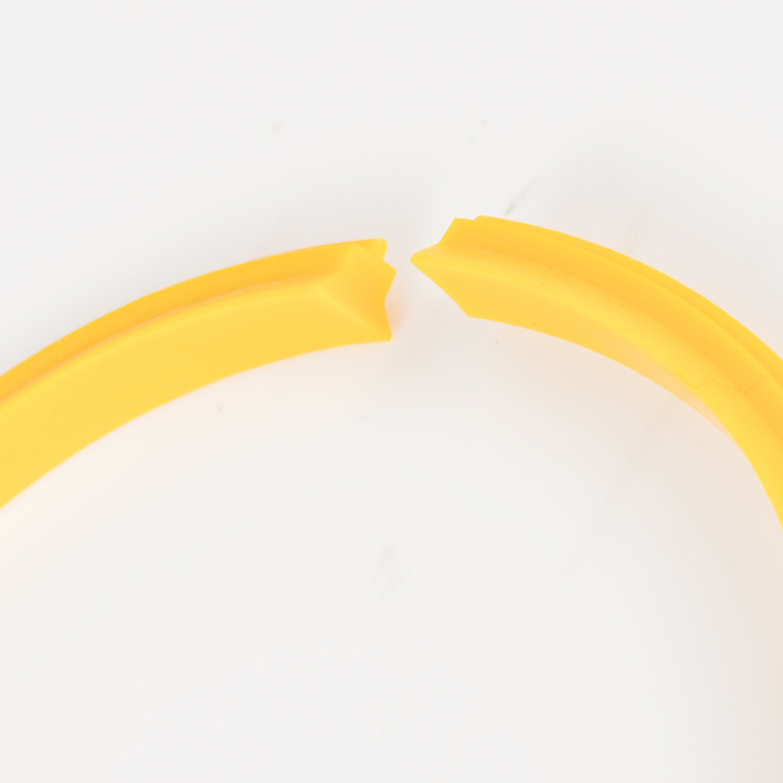 Macro close-up of yellow creasing rib split gap ends