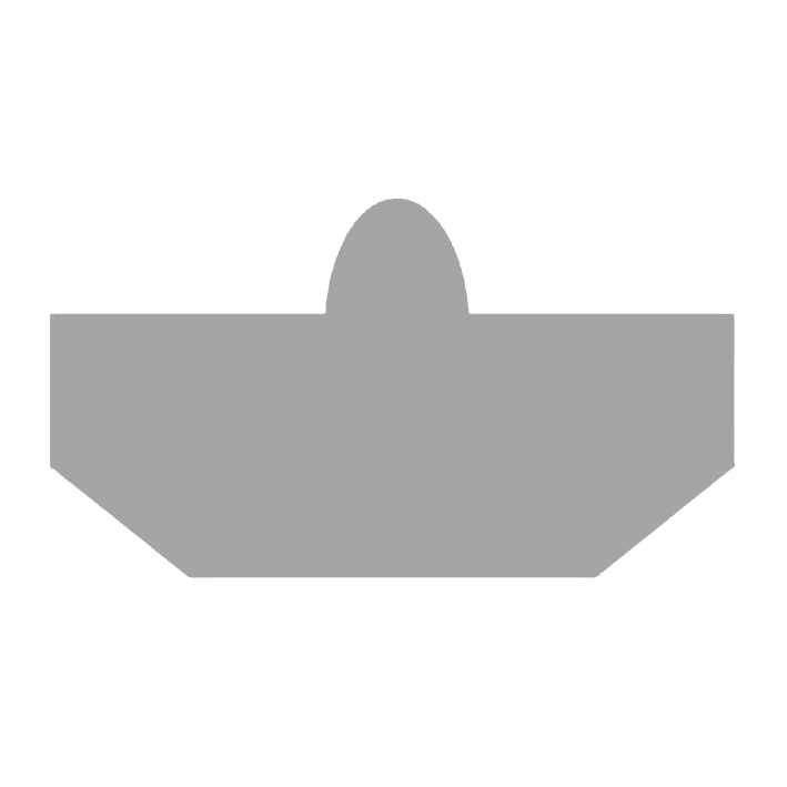 Grey silhouette diagram of matrix channel cross-section profile