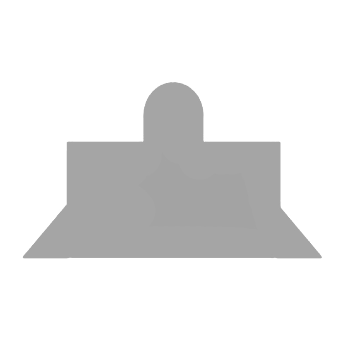 Grey silhouette diagram of split gripper crease side profile